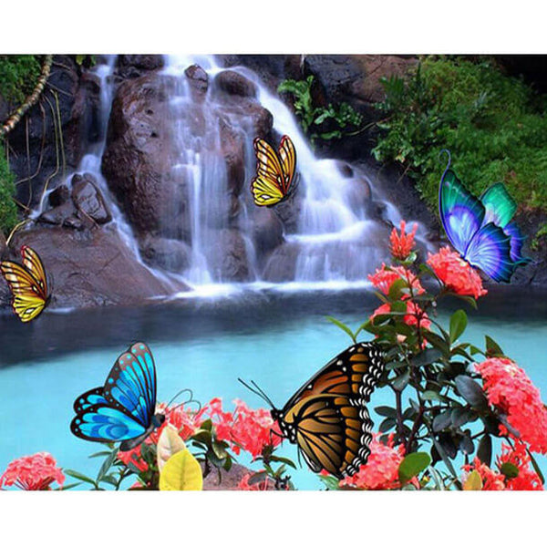 Diamond Painting Waterfall butterfly - OLOEE
