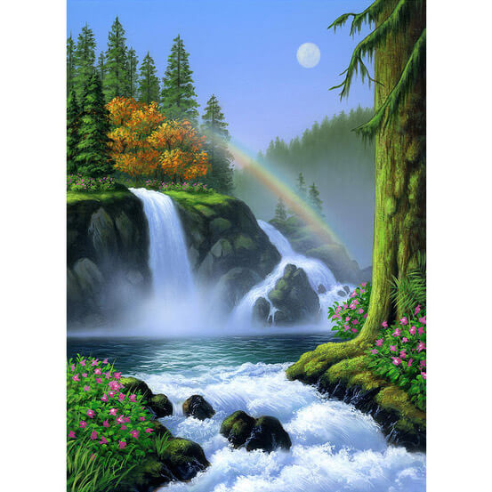 Diamond Painting Waterfall Rainbow - OLOEE