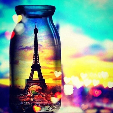 Diamond Painting Eiffel Tower Landscape Bottle - OLOEE