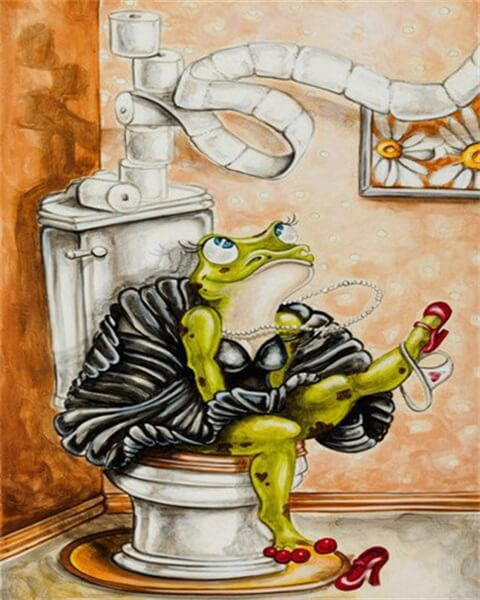 Diamond Painting Toilet Frog Queen - OLOEE
