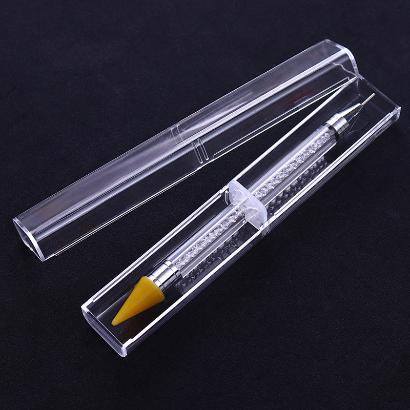 Wax Pencil for Rhinestones Acrylic Handle Dual End Rhinestone Picker  Dotting Pen with Extra 3 Wax Pen Tips Crystal Gemstone Applicator Tool for  Nail