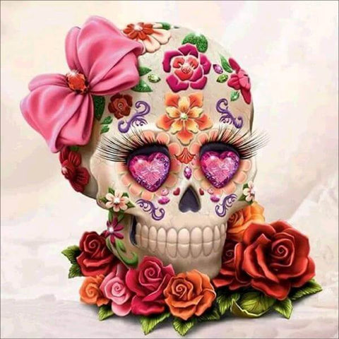 Diamond Painting Floral Skull Embroidery - OLOEE
