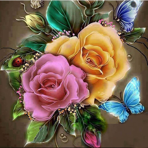 Diamond Painting Butterfly Rose - OLOEE