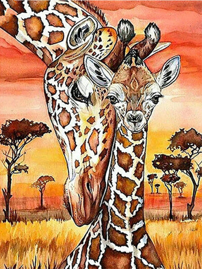 Giraffe And Her Baby