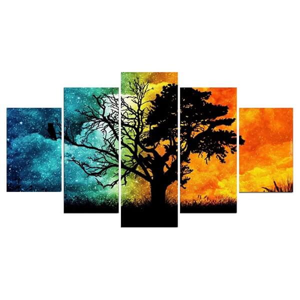 four seasons tree painting