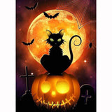 Diamond Painting Halloween Cat Pumpkin - OLOEE