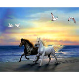 Diamond Painting Black and White Horses - OLOEE
