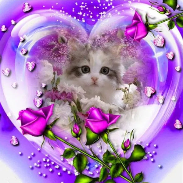 Heart Rose Cat