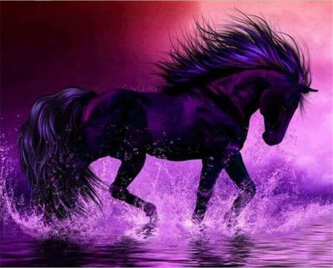 Diamond Painting Purple Sky Horse - OLOEE