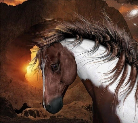 Diamond Painting Mountain Horse Animal - OLOEE