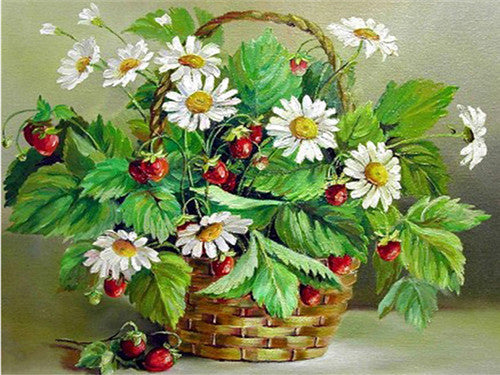 Diamond Painting Flower Basket Daisy - OLOEE