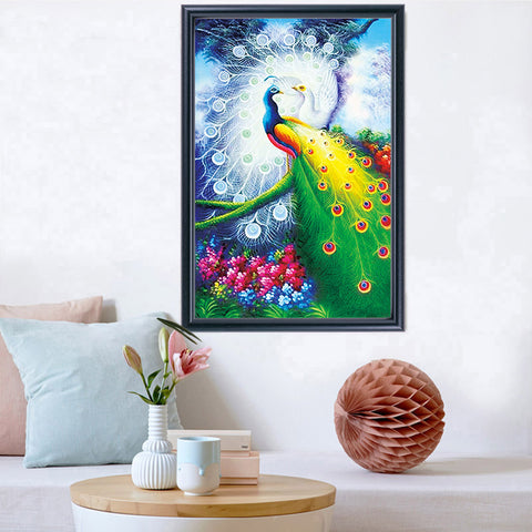 Diamond Painting Peacocks in Love-Partial - OLOEE