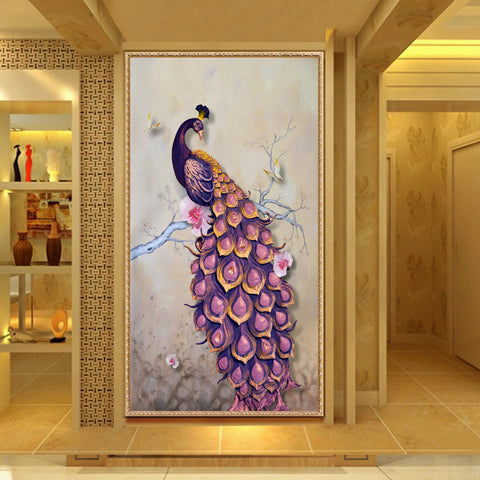 Diamond Painting Purple Peacock - OLOEE