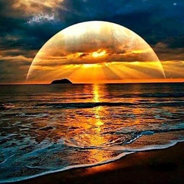 Diamond Painting Beautiful Sunset By Sea - OLOEE