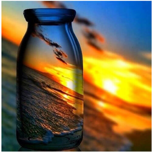 Diamond Painting Sunset Sea Bottle - OLOEE