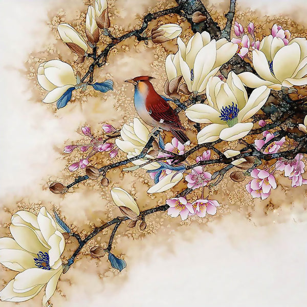 Diamond Painting Bird On Floral Branch - OLOEE