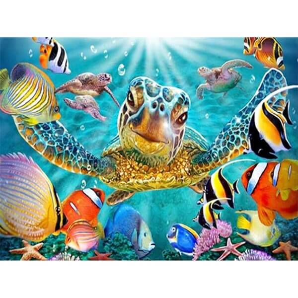 Diamond Painting Sea Turtles and Fishes - OLOEE