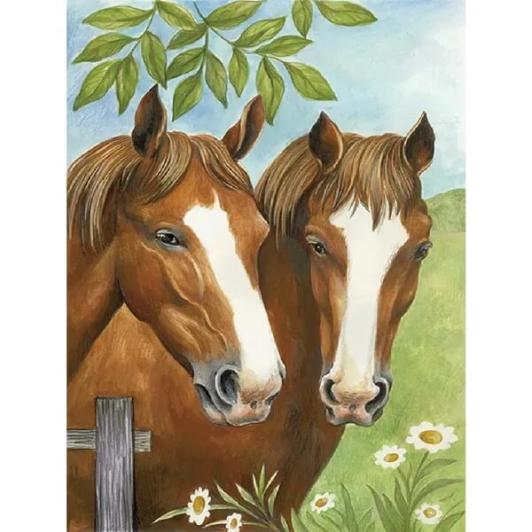 Spring Twin Horses