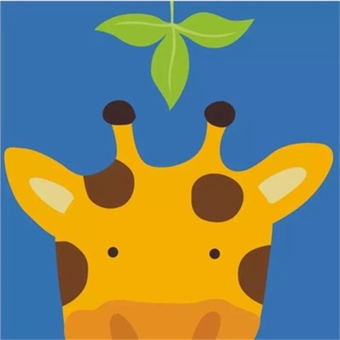Diamond Painting Cartoon Giraffe Leaf - OLOEE