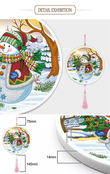Diamond Painting Hanging Snowman With Frame - OLOEE