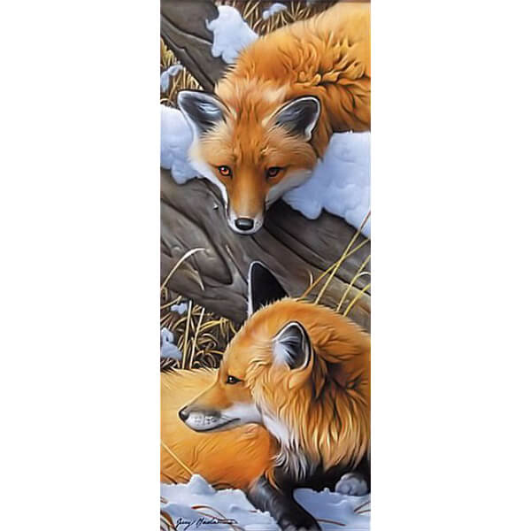 Diamond Painting Two Foxes - OLOEE