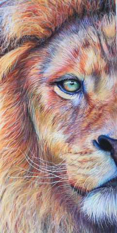 Diamond Painting Courageous Green-eyed Brown Lion - OLOEE