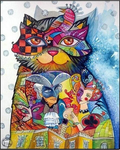 Diamond Painting Abstract Tale Cat - OLOEE