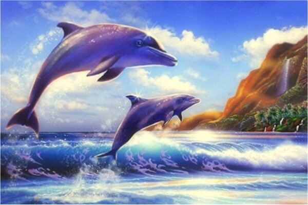 Diamond Painting Jumping Dolphins - OLOEE