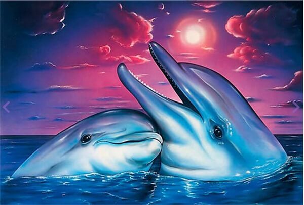 Diamond Painting Sweet Couple Dolphin - OLOEE