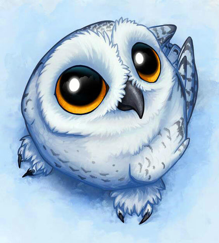 Diamond Painting Blue Baby Owl - OLOEE