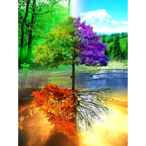 Diamond Painting Colorful Four Seasons Tree - OLOEE