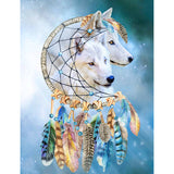 Diamond Painting White Wolf Dream Catcher - OLOEE