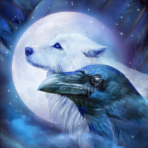 Diamond Painting Raven and Wolf - OLOEE