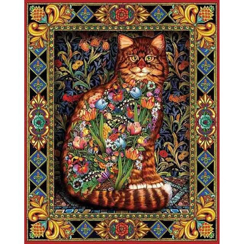 Diamond Painting Floral Cats Arts - OLOEE