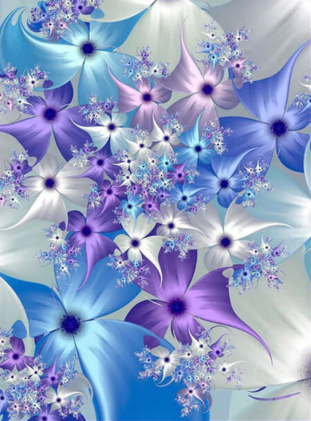 Diamond Painting 3D Blue Flowers - OLOEE