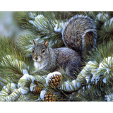 Diamond Painting Squirrel On Pine Tree - OLOEE