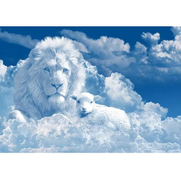 Lion, Lamb and Dove - Animal Diamond Painting, Full Round/Square 5D Di– Diamond  Paintings Store