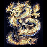 Chinese Dragon and Skull