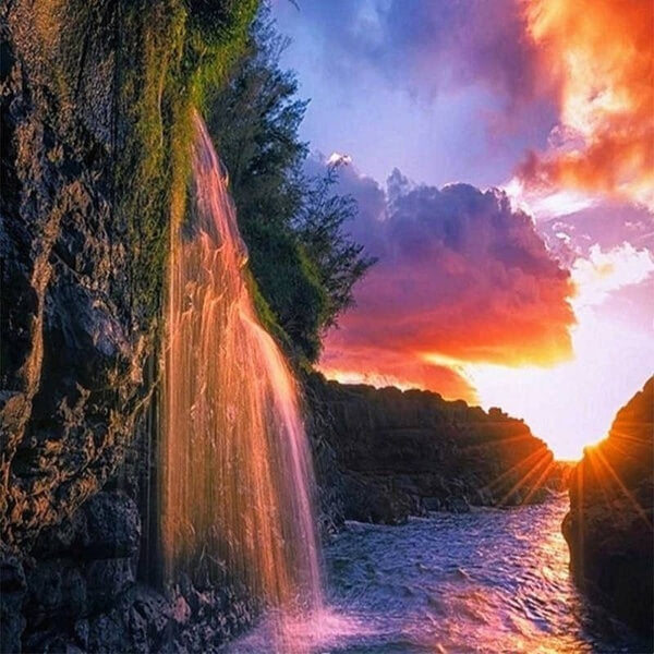 Sunrise Savannah Waterfall