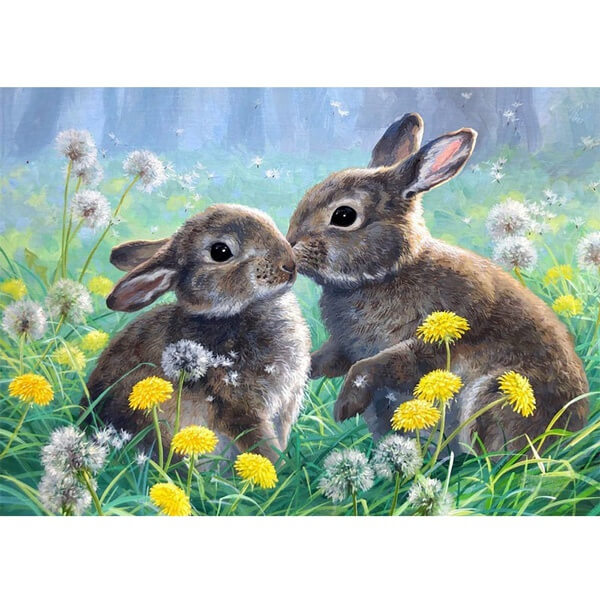 Two Happy Rabbits