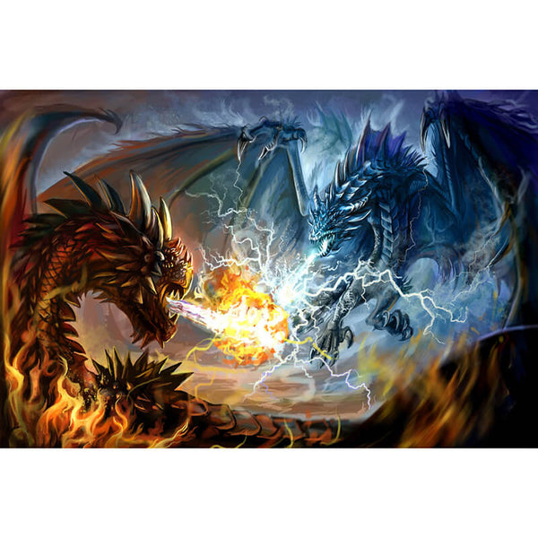 Diamond Painting Two Fighting Dragons Myth - OLOEE