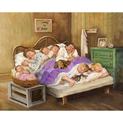 Diamond Painting Family Sleeping Together - OLOEE