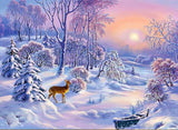 Diamond Painting Deer In Winter Snow - OLOEE