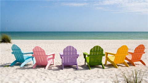 Diamond Painting Colorful Chair On Beach - OLOEE