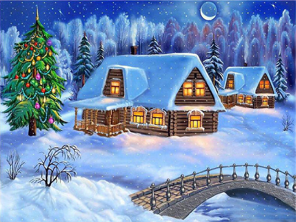 Diamond Painting Sweet Cottage In Winter - OLOEE